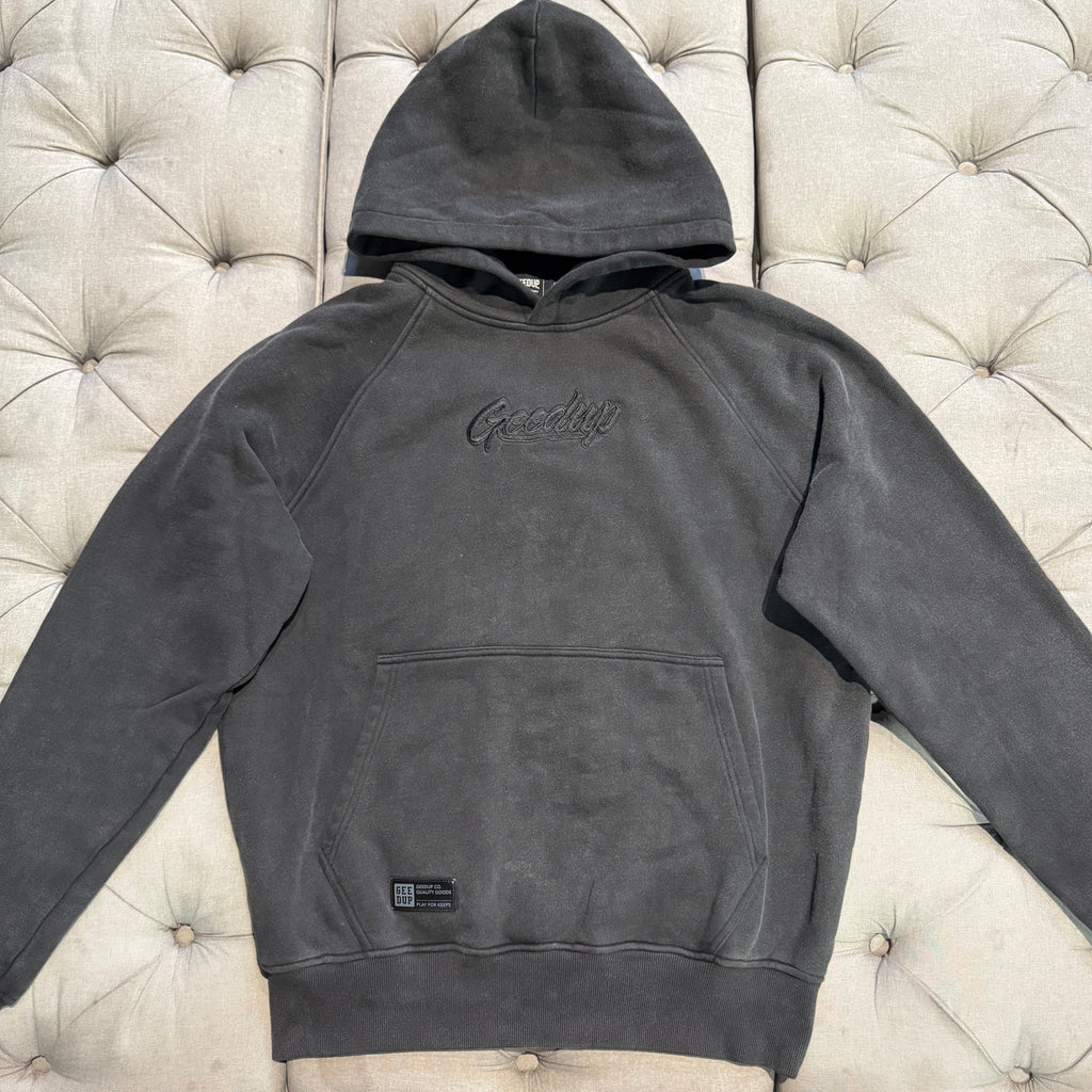 Geedup OS Script Hoodie 'Washed Black' (Second hand)
