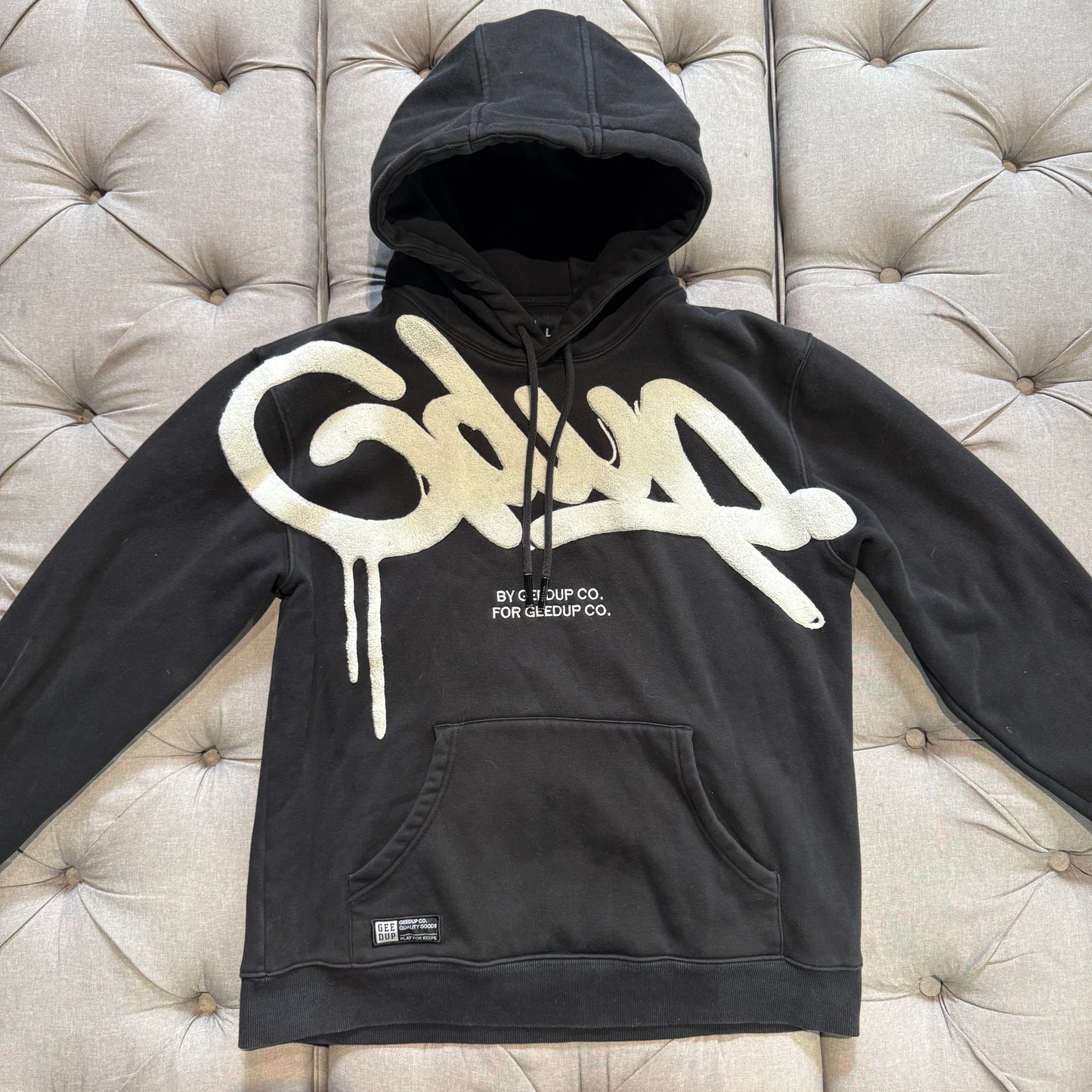 Geedup Handstyle Hoodie 'Black White' (Second hand)