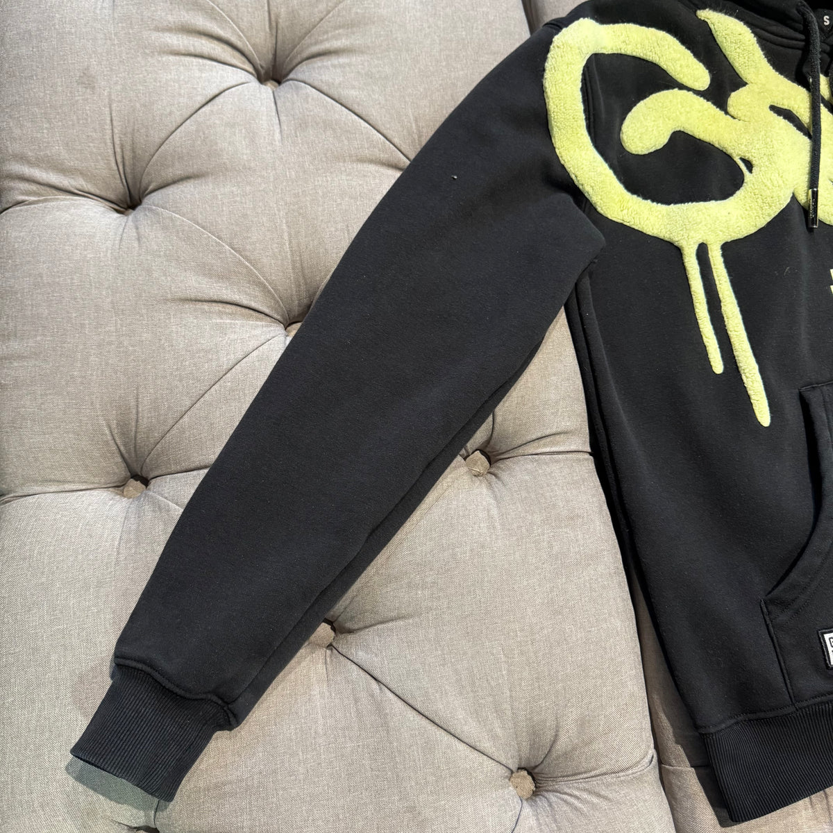 Geedup Handstyle Hoodie 'Black Hyper Yellow' (Second hand)
