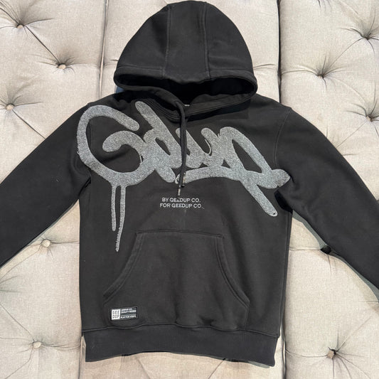 Geedup Handstyle Hoodie 'Black Grey' (Second hand)