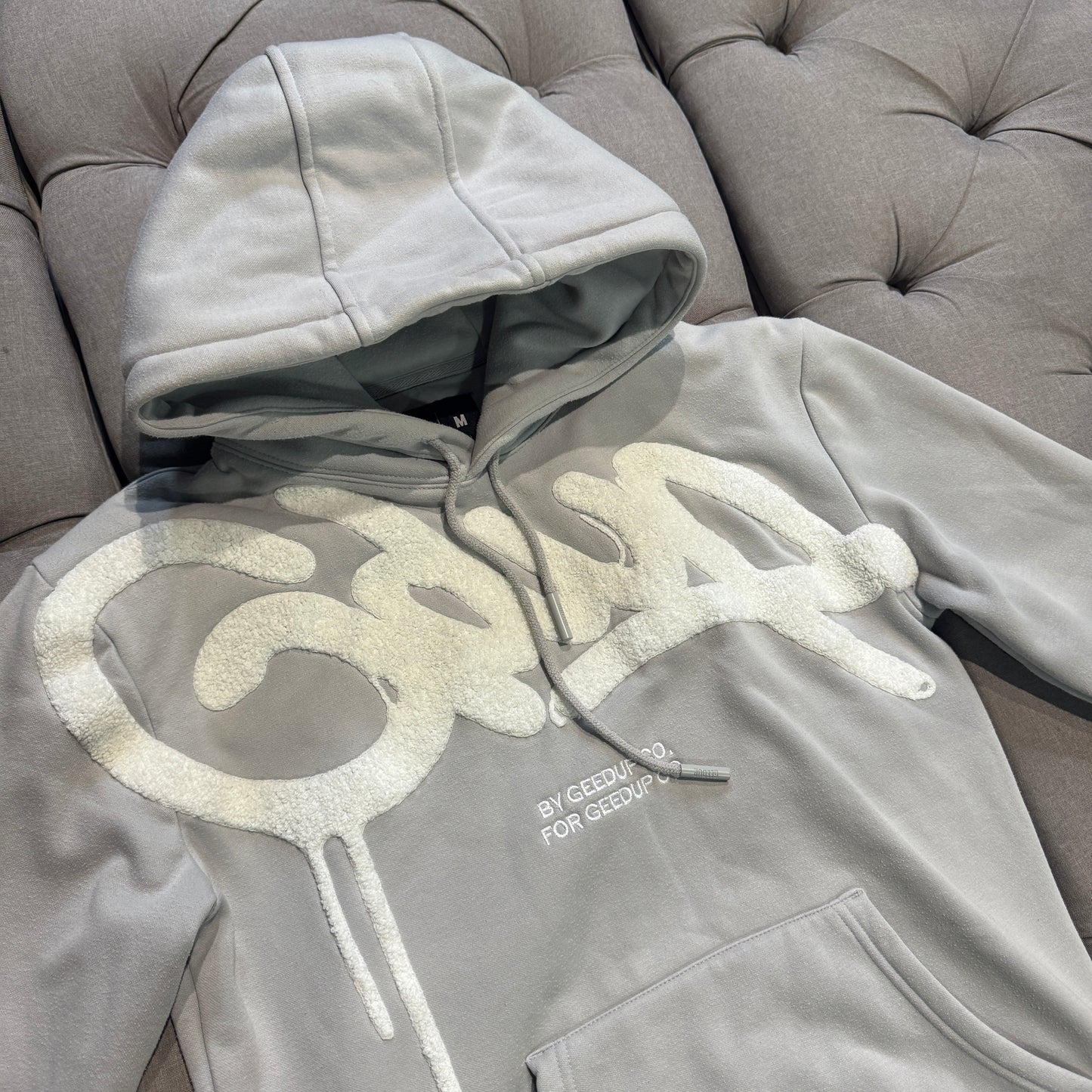 Geedup Handstyle Hoodie 'Grey White' (Second hand)