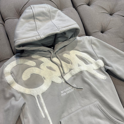 Geedup Handstyle Hoodie 'Grey White' (Second hand)