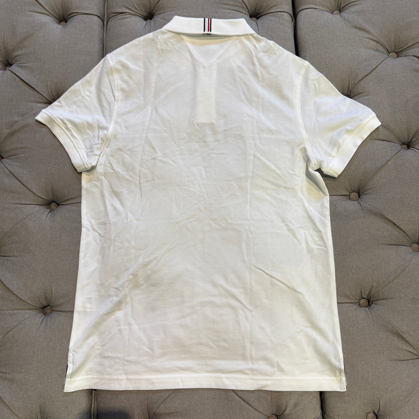 Tommy Hilfiger Waffle Knit Polo Shirt 'White Flag'