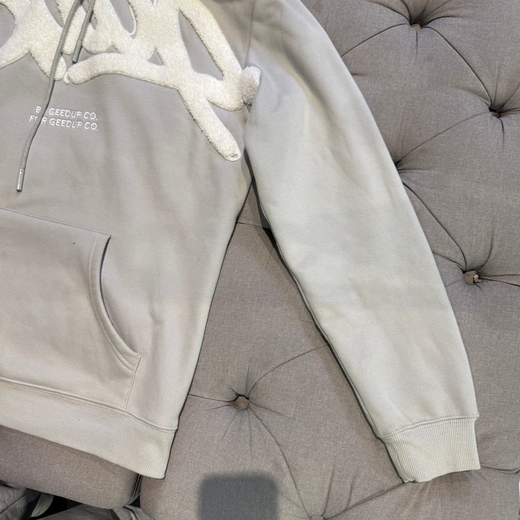 Geedup Handstyle Hoodie 'Grey White' (Second hand)