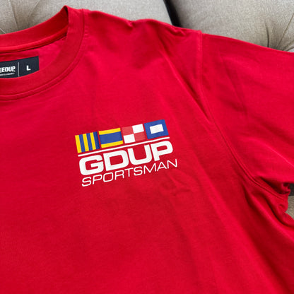 Geedup Sportsman Flag T-Shirt 'Red' (Second hand)