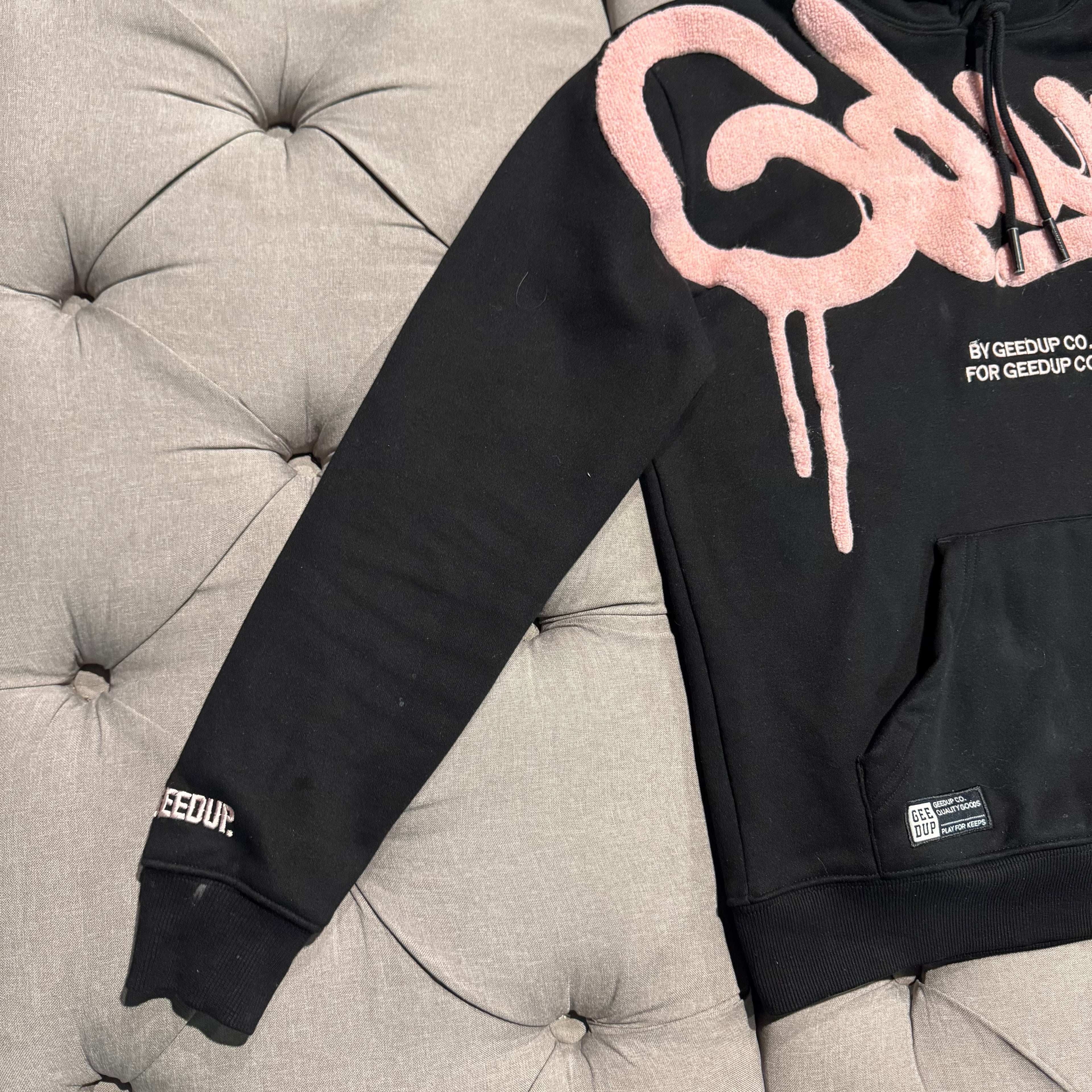 Geedup Handstyle Hoodie 'Black Pink' (Second hand)