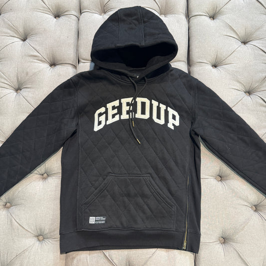 Geedup Stitched Quilt Hoodie 'Black' (Second hand)