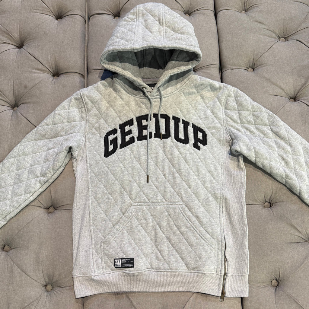 Geedup Quilt Logo Hoodie 'Grey' (Second hand)