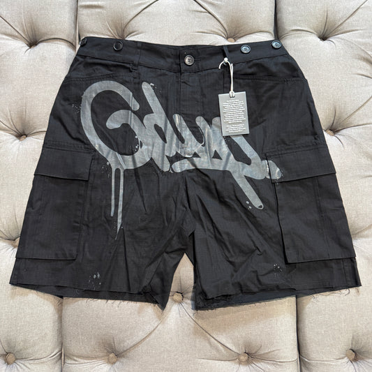 Geedup Handstyle Cargo Shorts 'Black Grey' (Brand New)