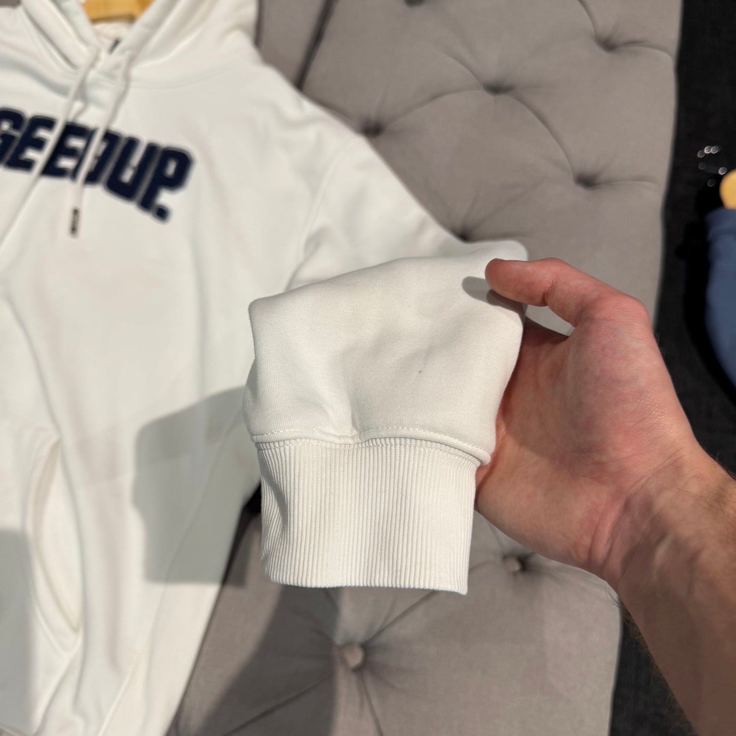 Geedup Play For Keeps Hoodie 'White Navy' (Second hand)