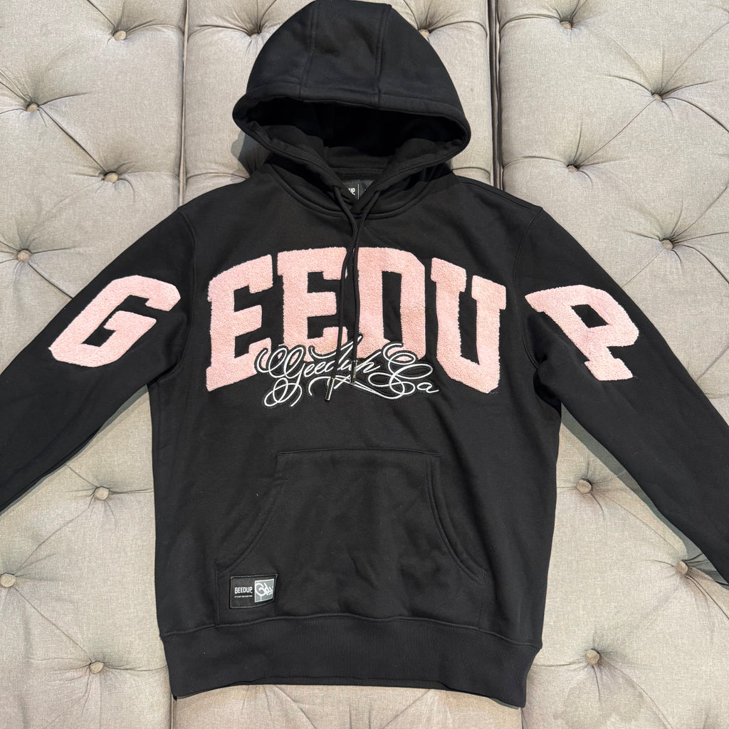 Geedup Team Logo Script Hoodie 'Black Dusty Pink' (Second hand)