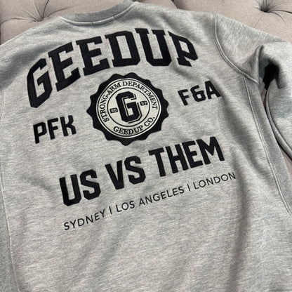 Geedup Us VS Them Crewneck 'Grey Black' (Second hand)