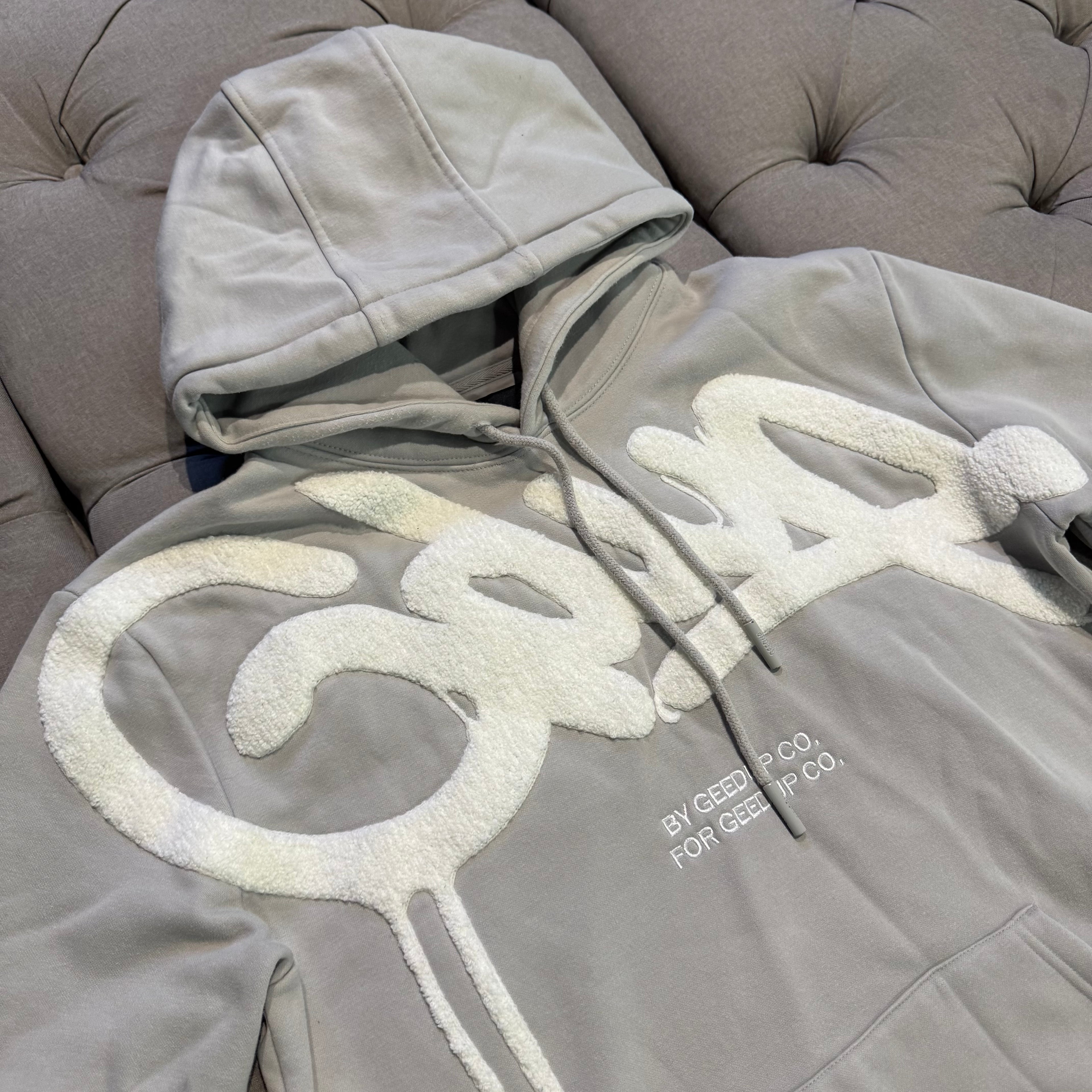 Geedup Handstyle Hoodie 'Grey White' (Second hand)