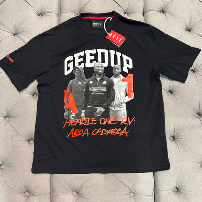 Geedup X Spotify A1 Headie One RV Abra Cadabra T-shirt 'Black Red' (Second hand)