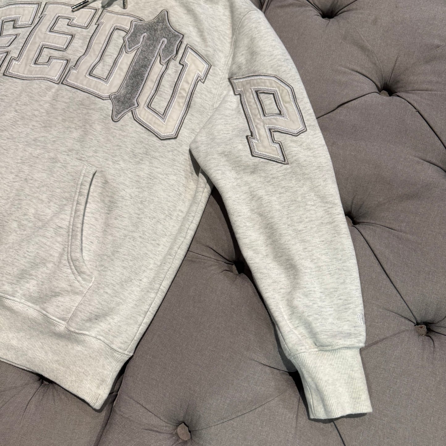 Geedup X Trapstar Team Logo x Irongate T Hoodie 'White Marle Grey' (Second hand)