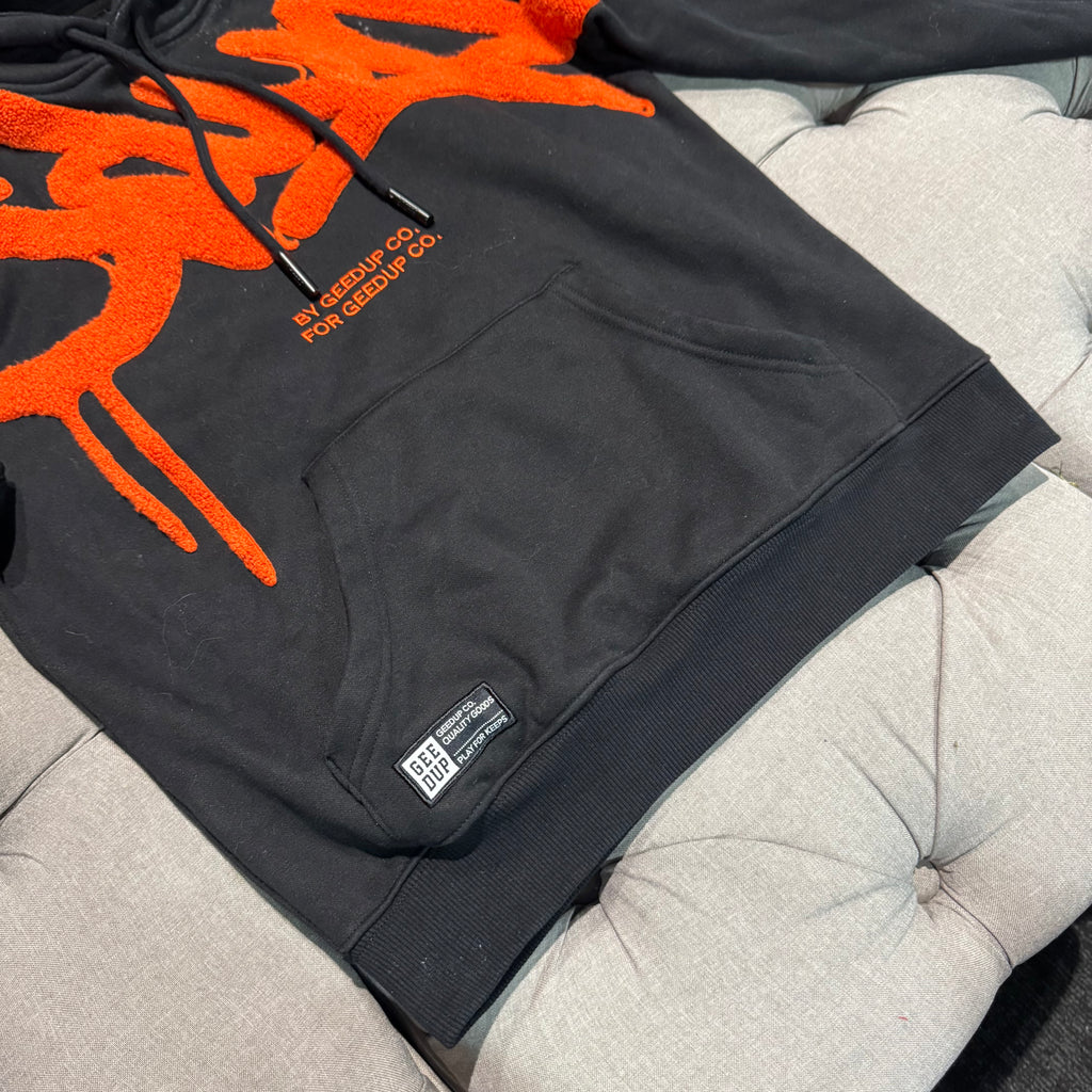 Geedup Handstyle Hoodie 'Black Burnt Orange' (Second hand)