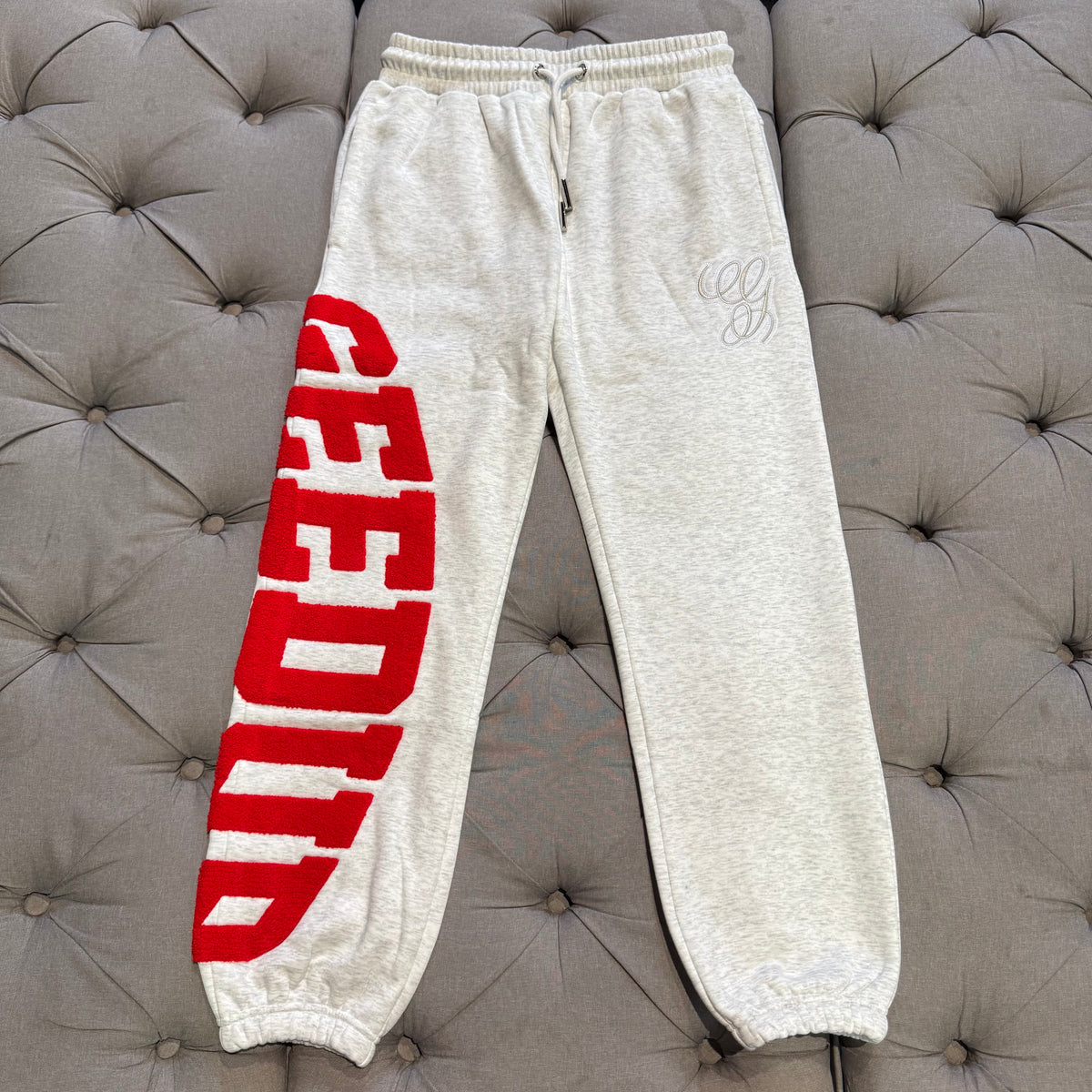 Geedup Team Logo Track Pants 'Marle White Red' (Brand New)