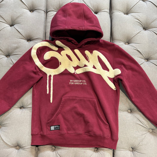 Geedup Handstyle Hoodie 'Maroon Cream' (Second hand)