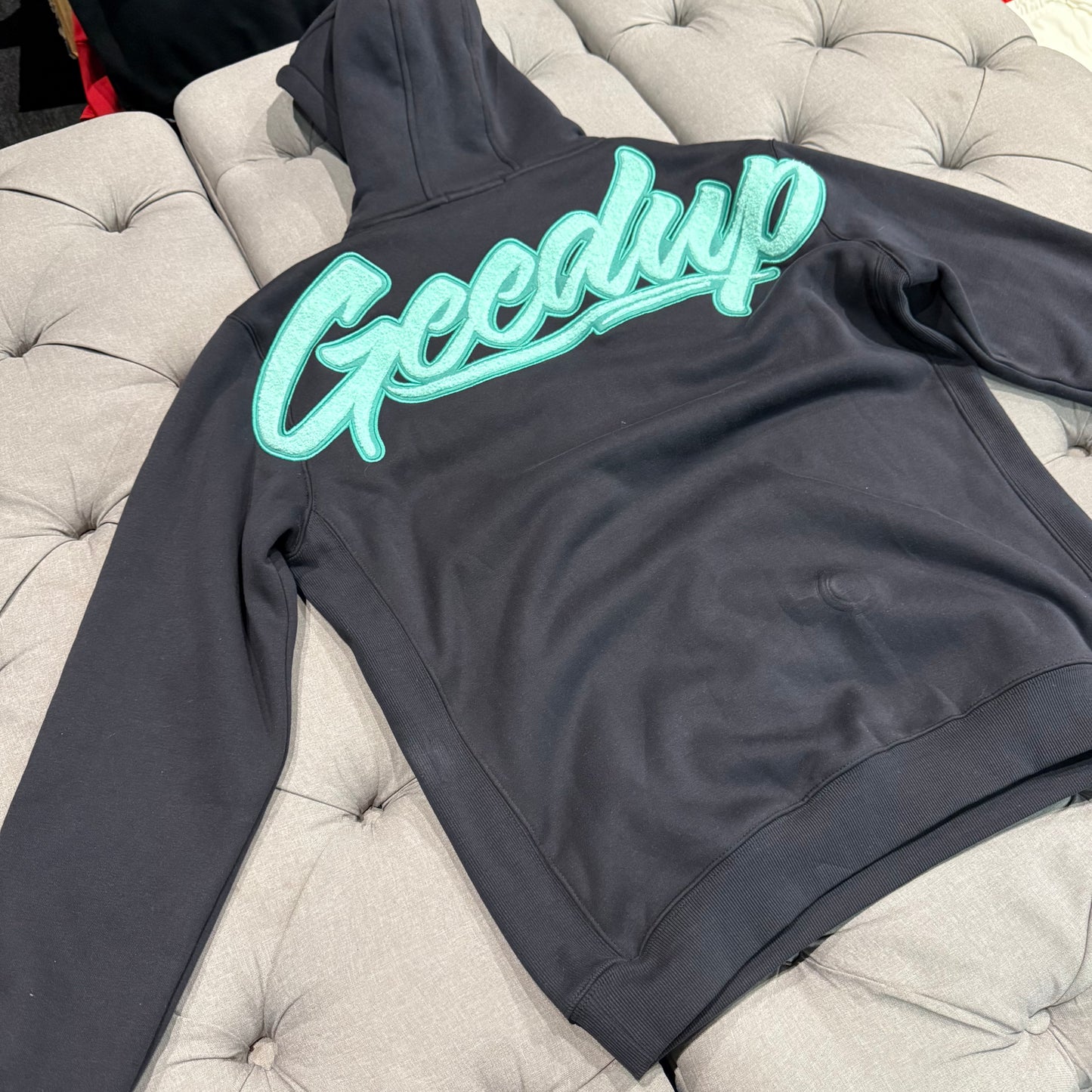 Geedup Script Logo Hoodie 'Navy Green' (Second hand)