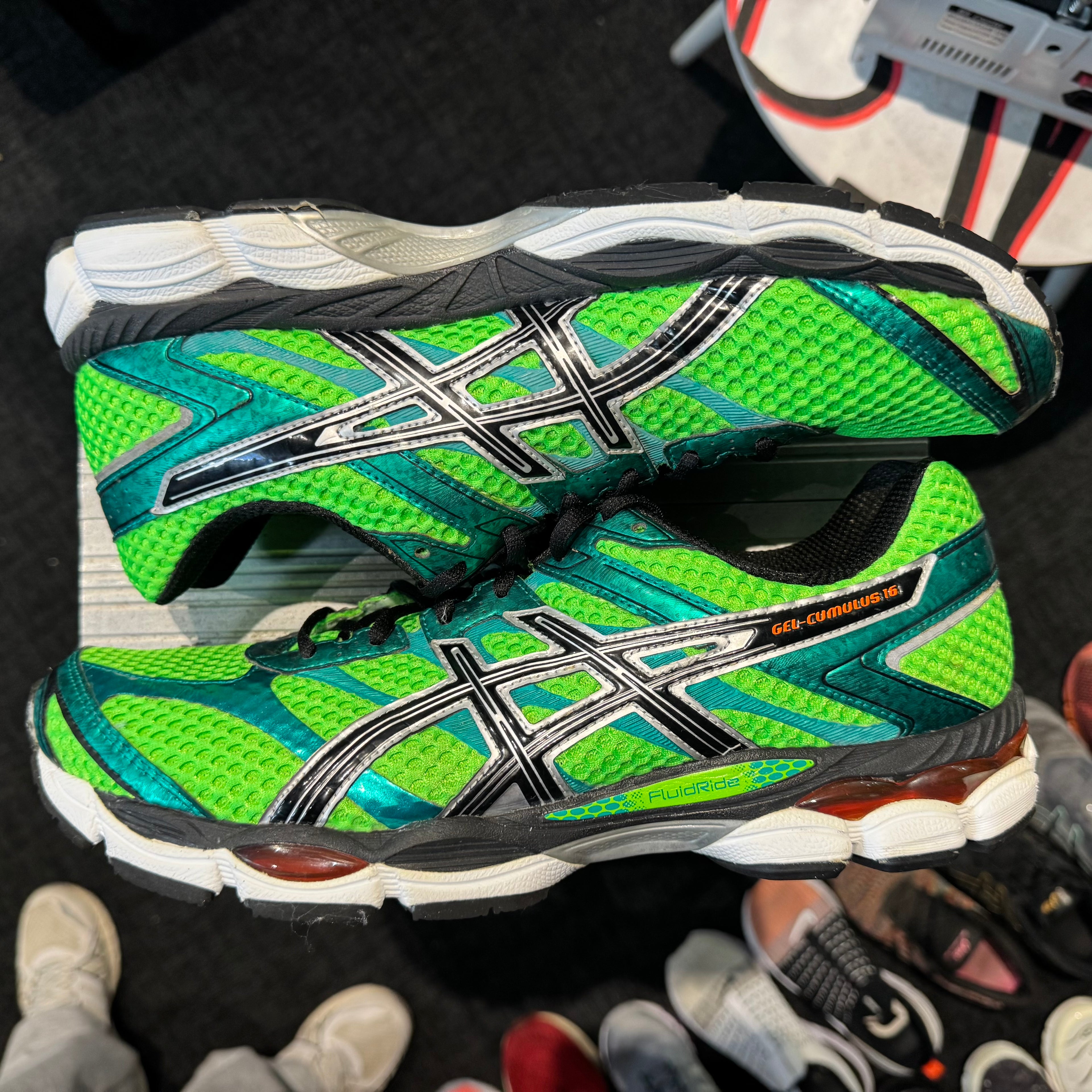 Asics Gel Cumulus 16 (2014) 'Flash Green Black Flash Orange' (Second hand)