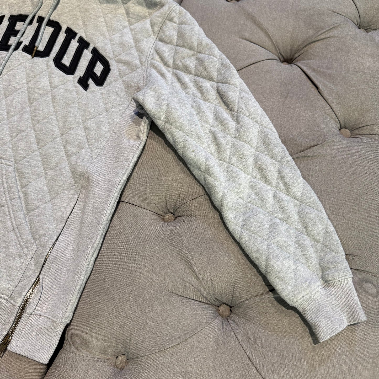 Geedup Quilt Logo Hoodie 'Grey' (Second hand)