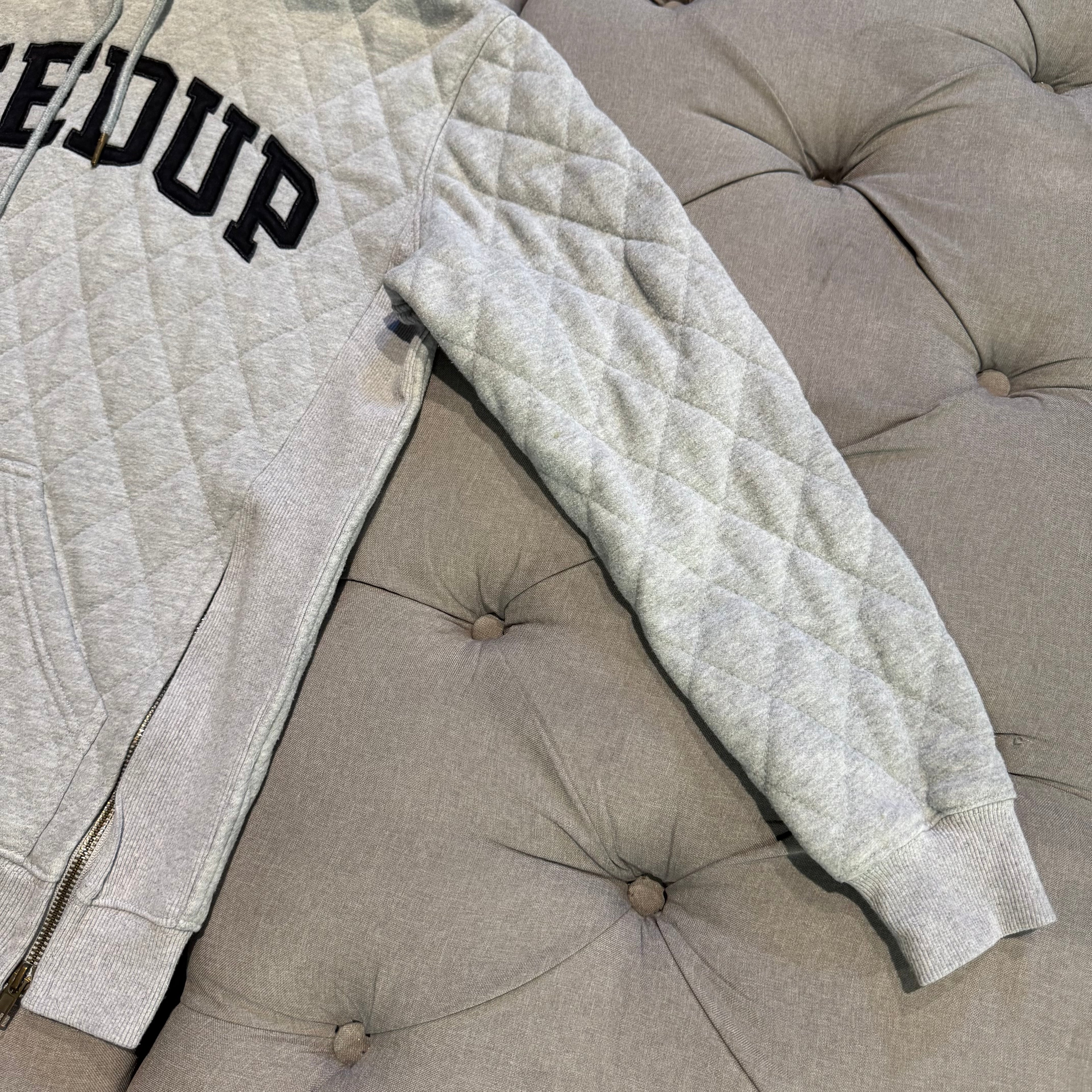 Geedup Quilt Logo Hoodie 'Grey' (Second hand)