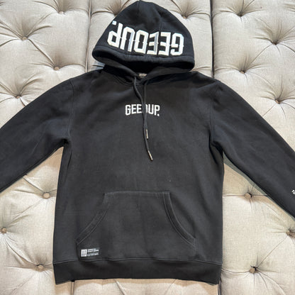 Geedup Hood Logo Hoodie 'Black White' (Second hand)