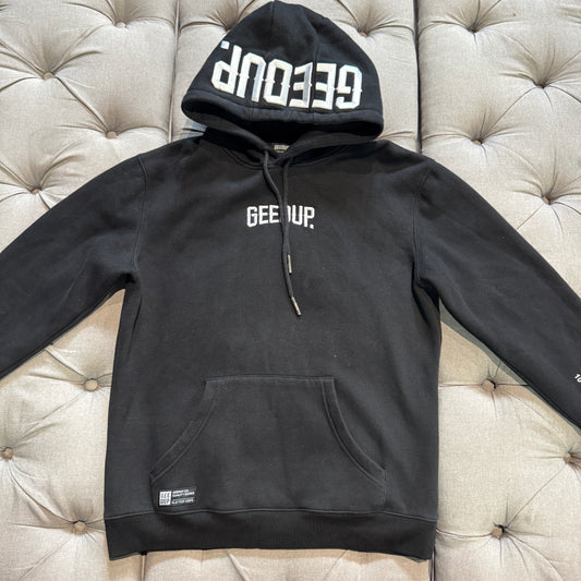 Geedup Hood Logo Hoodie 'Black White' (Second hand)