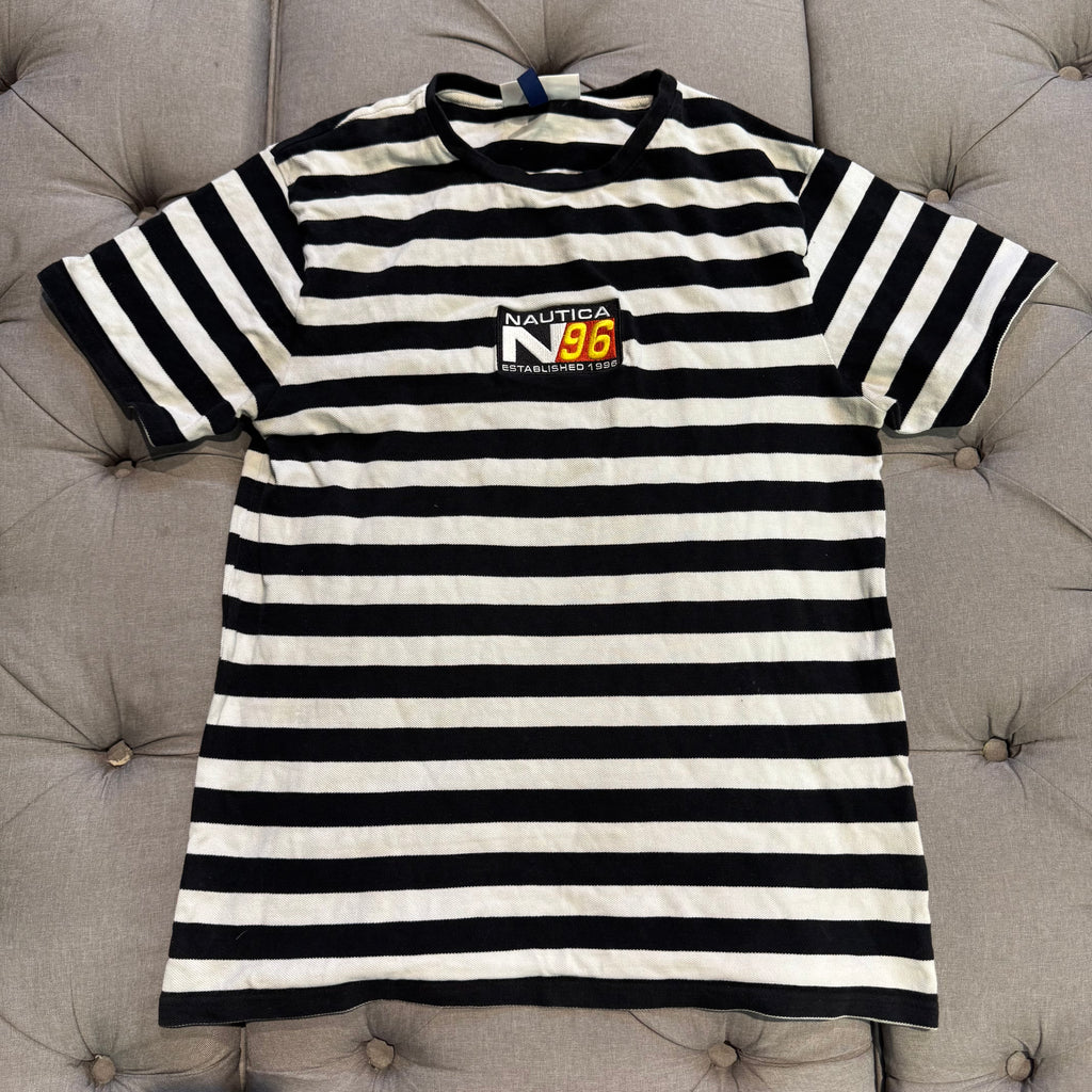 Nautica Competition EST96 Stripe T-Shirt 'White Black' (Second hand)