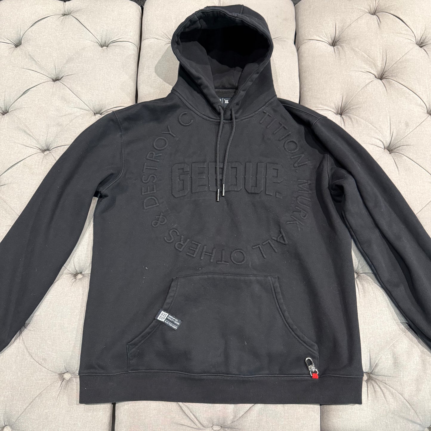 Geedup Embossed Logo Hoodie 'Black' (Second hand)
