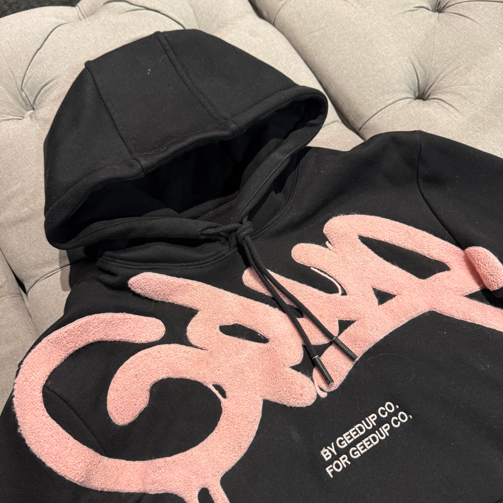 Geedup Handstyle Hoodie 'Black Pink' (Second hand)