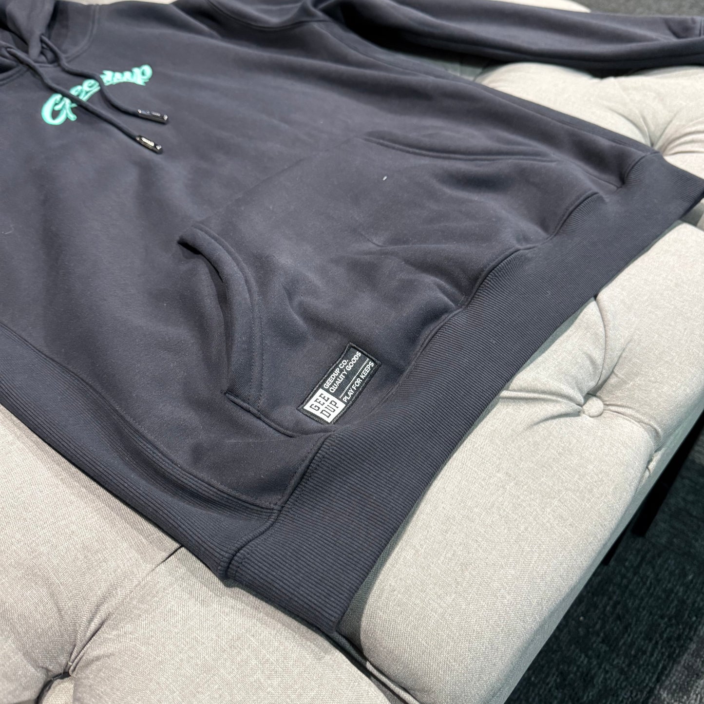 Geedup Script Logo Hoodie 'Navy Green' (Second hand)