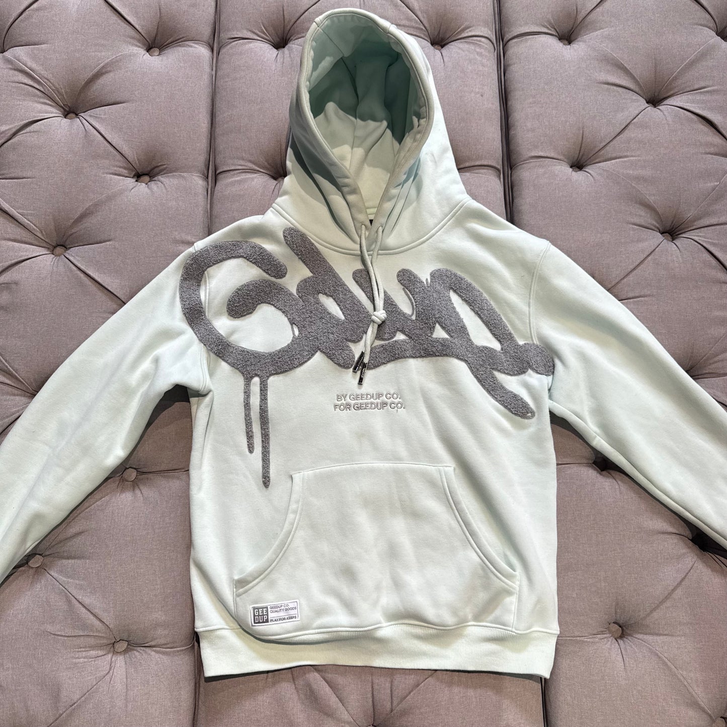Geedup Handstyle Hoodie 'Teal Grey' (Second hand)