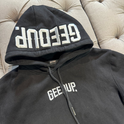 Geedup Hood Logo Hoodie 'Black White' (Second hand)