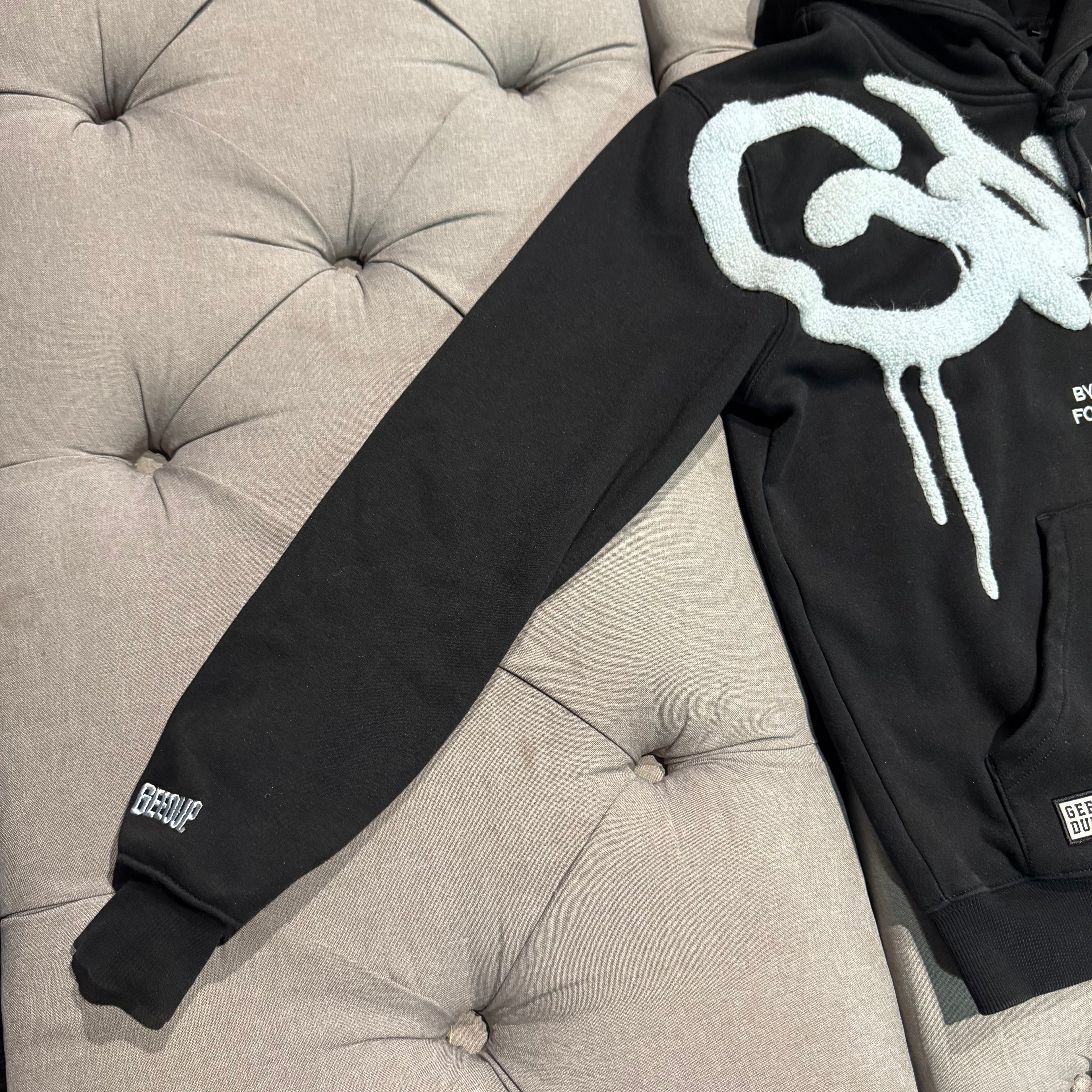 Geedup Handstyle Hoodie 'Black Baby Blue' (Second hand)