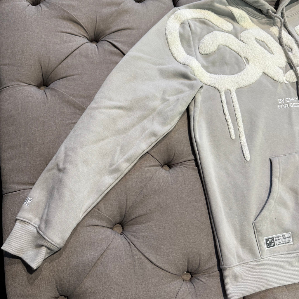 Geedup Handstyle Hoodie 'Grey White' (Second hand)