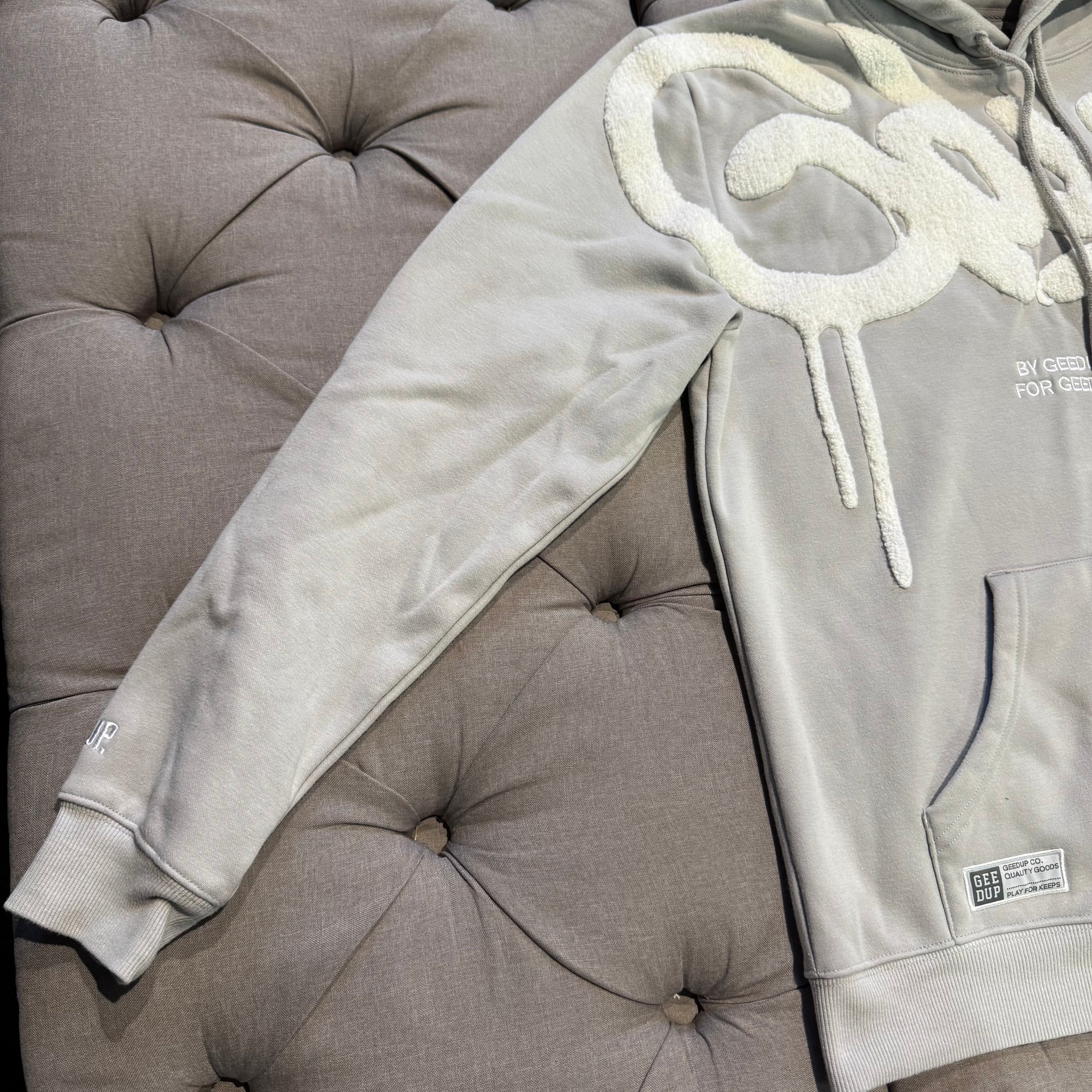 Geedup Handstyle Hoodie 'Grey White' (Second hand)
