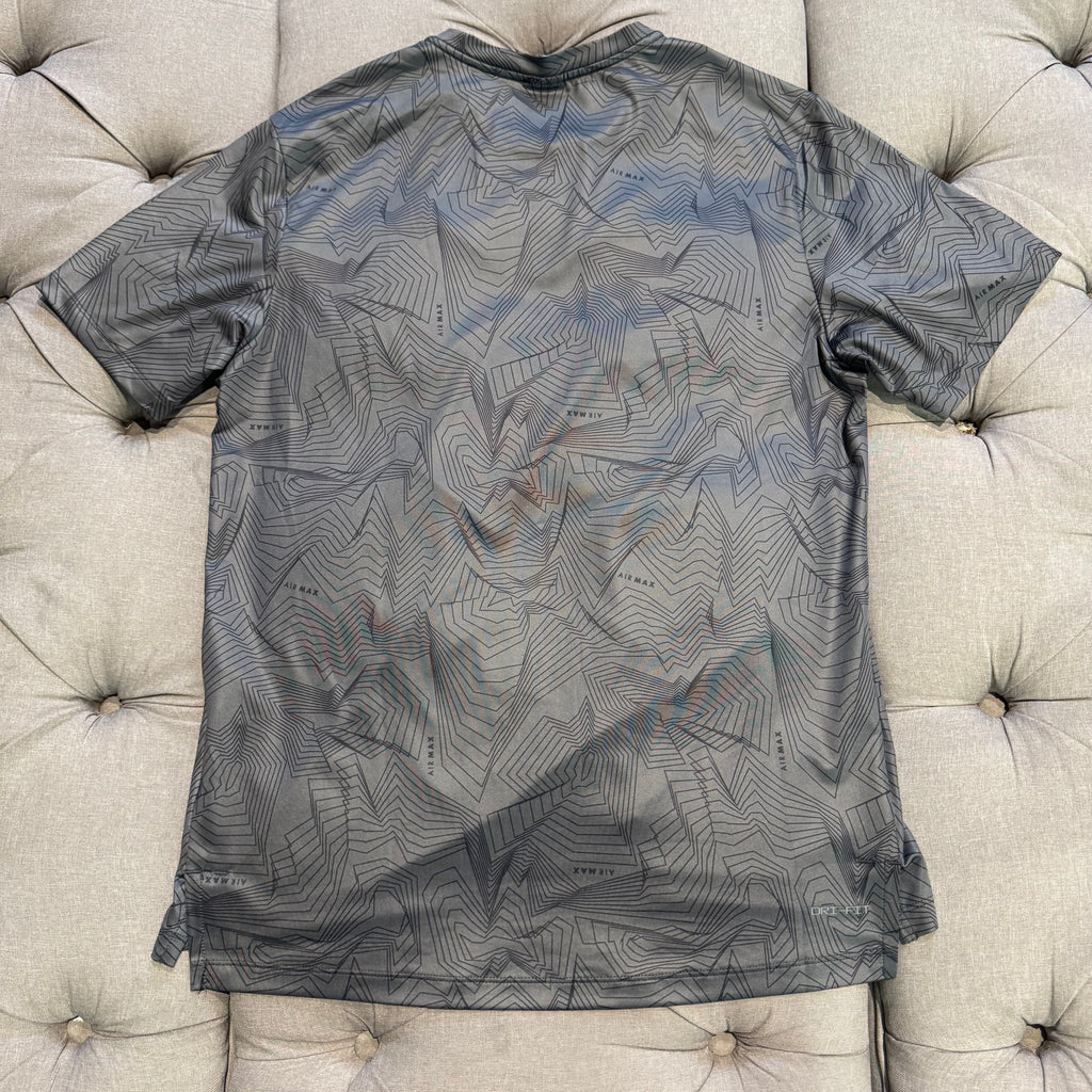 Nike Sportswear Air Max Dri-Fit All Print Over T-Shirt 'Iron Grey / Opti Yellow' (Second hand)