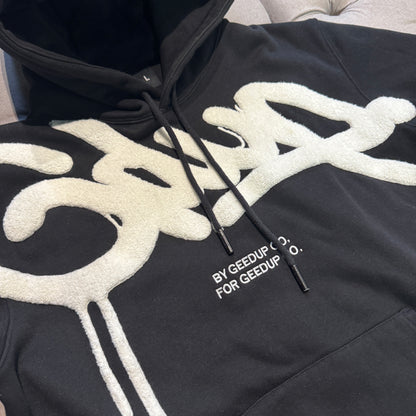 Geedup Handstyle Hoodie 'Black White' (Second hand)