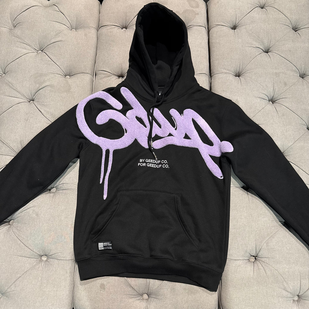 Geedup Handstyle Hoodie 'Black Purple' (Second hand)