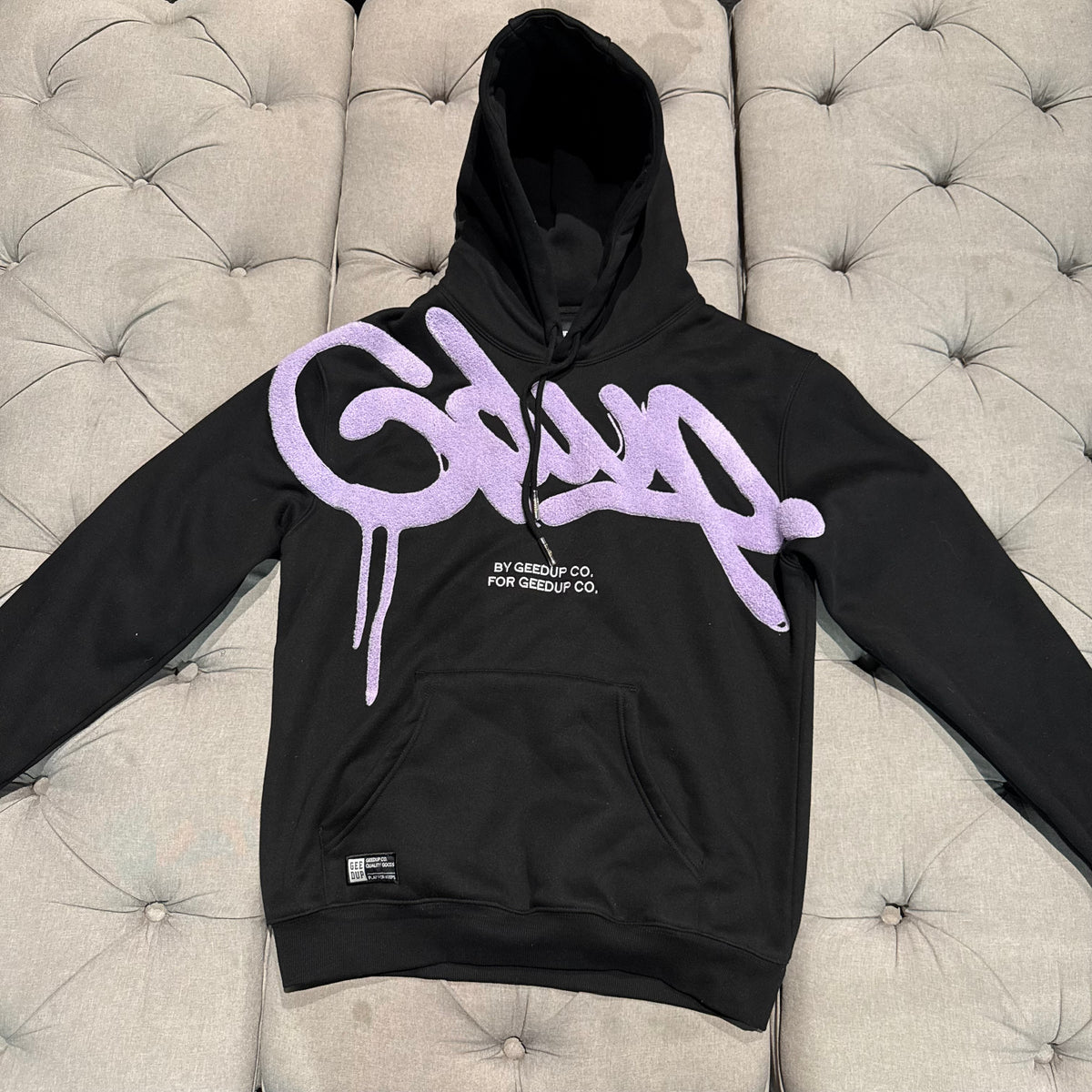 Geedup Handstyle Hoodie 'Black Purple' (Second hand)
