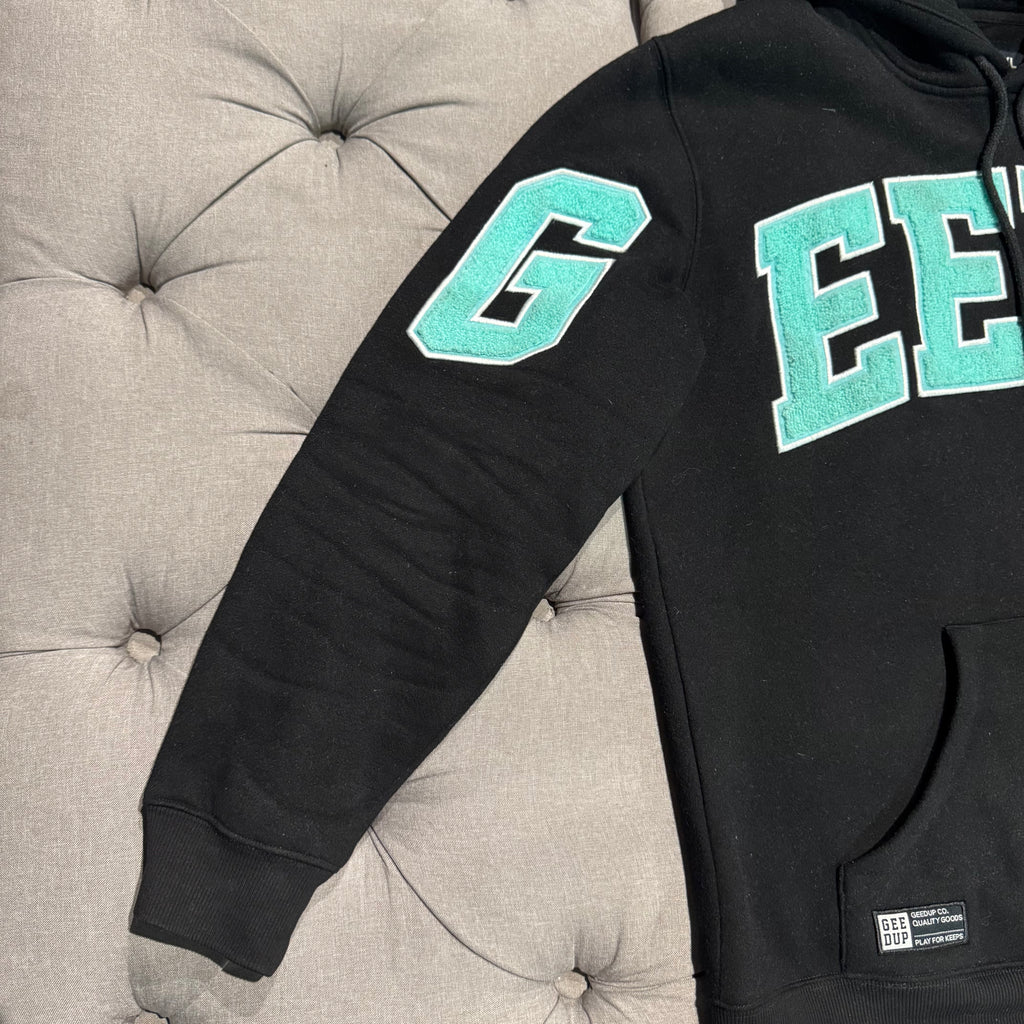 Geedup Team Logo Hoodie 'Black Teal' (Second hand)