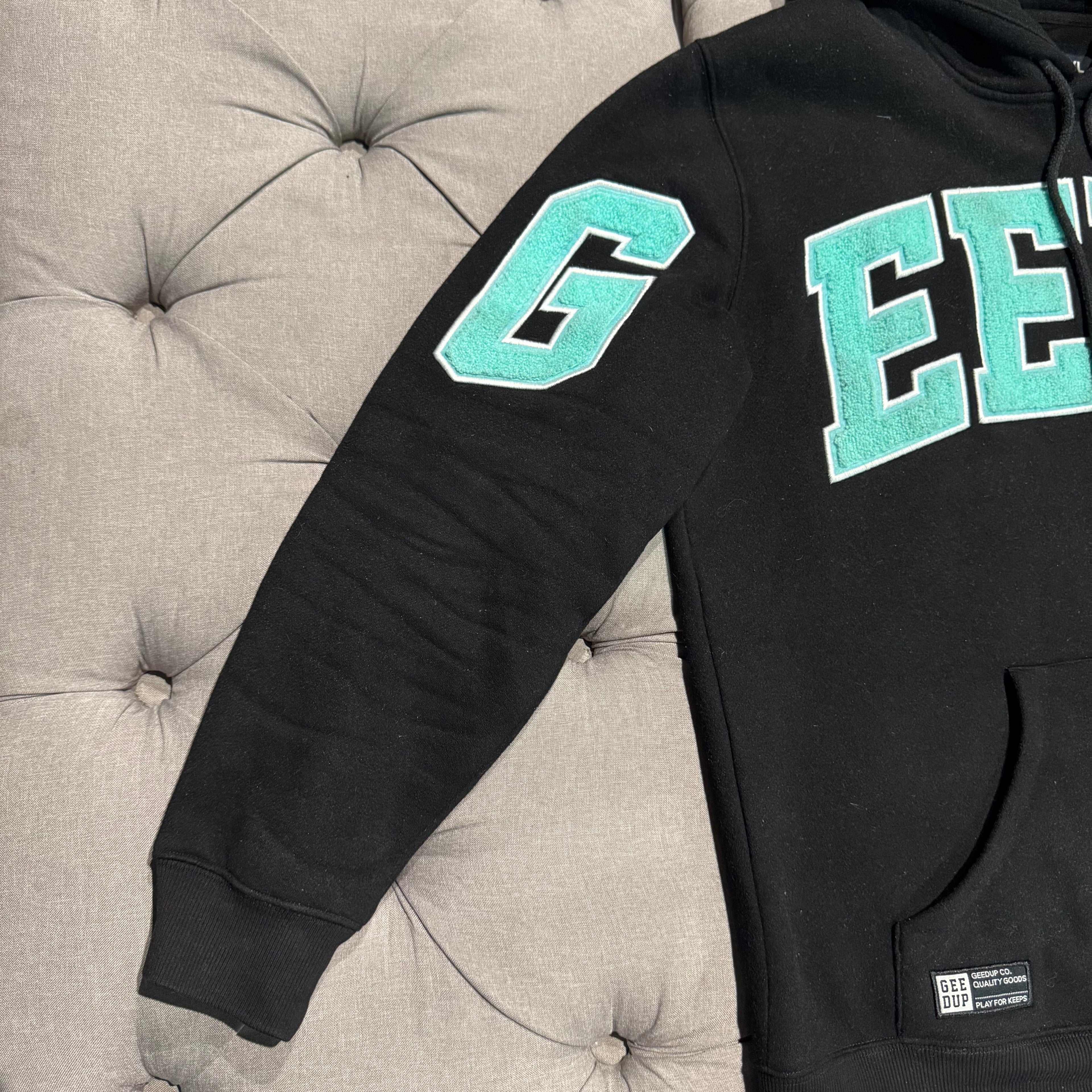 Geedup Team Logo Hoodie 'Black Teal' (Second hand)