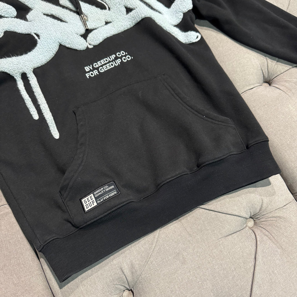 Geedup Handstyle Hoodie 'Black Baby Blue' (Second hand)
