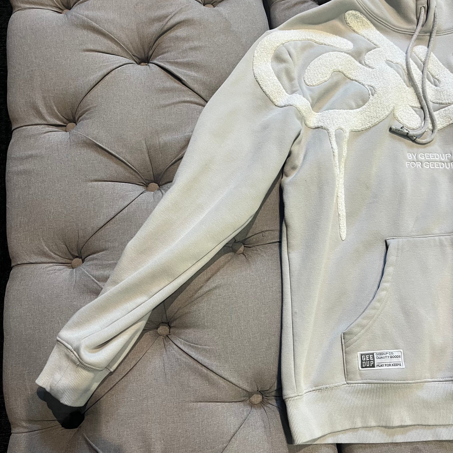 Geedup Handstyle Hoodie 'Grey White' (Second hand)