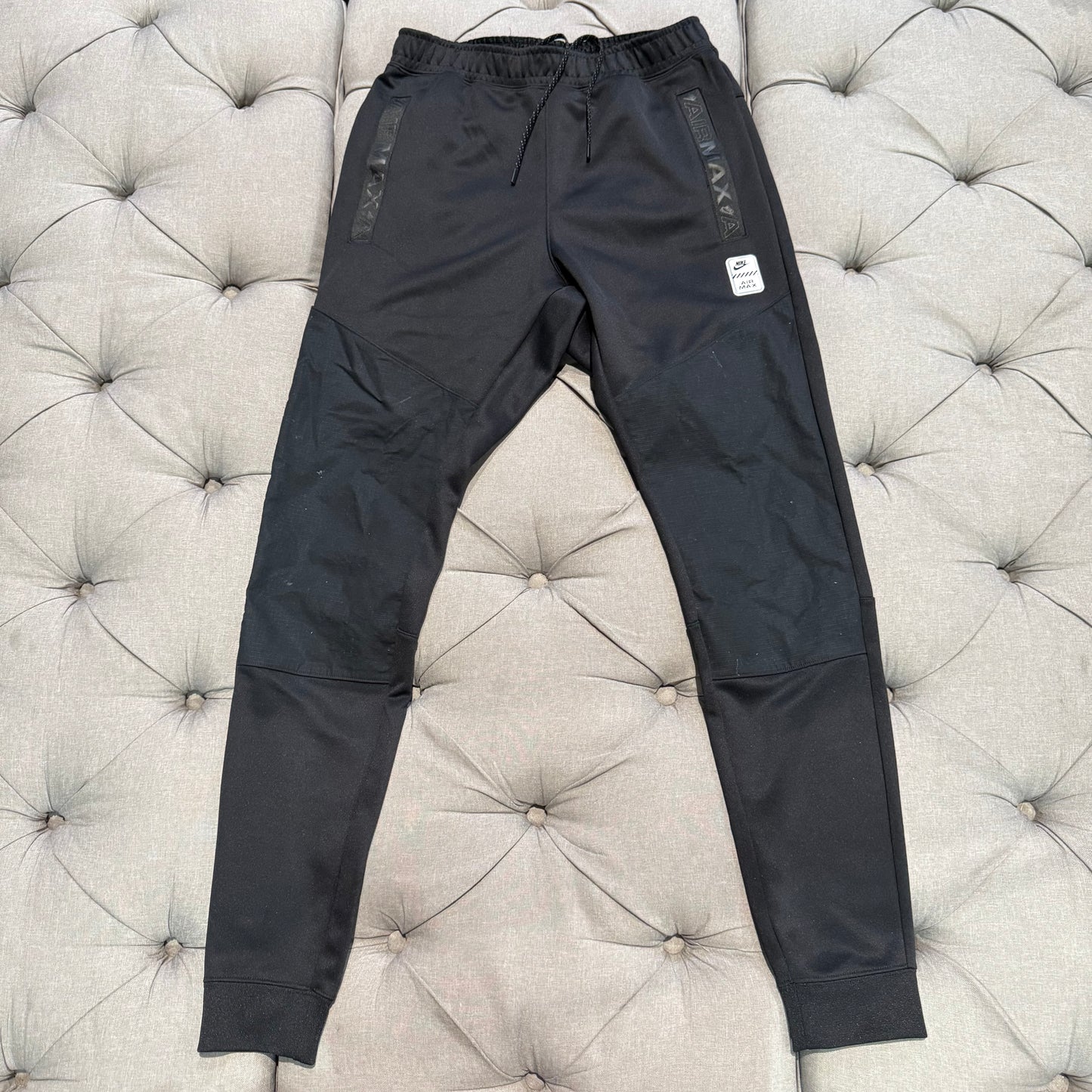 Nike Air Max Track Pants 'Black Silver Caution Badge' (Second hand)