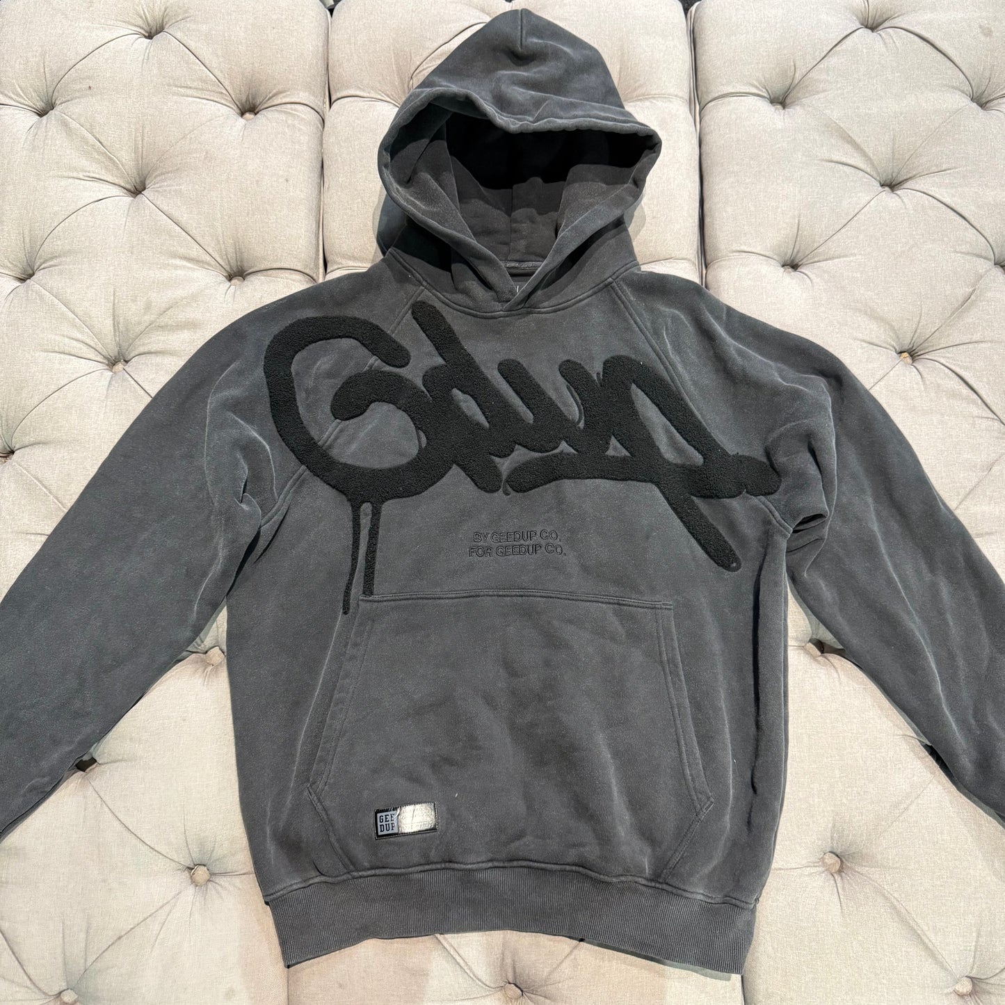 Geedup Handstyle Hoodie 'Washed Black' (Second hand)