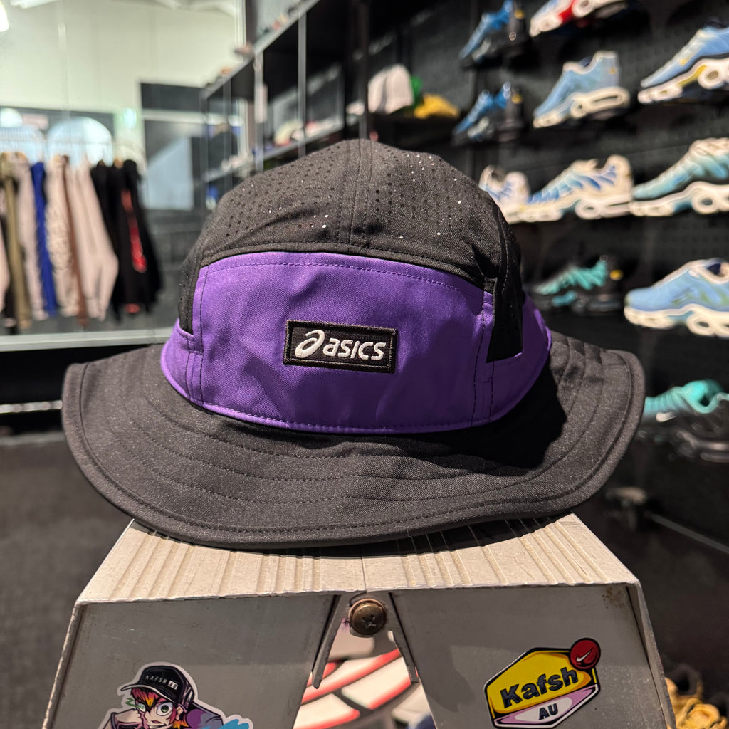 Asics Peformance Run Bucket Hat 'Black Edo Purple' (Brand New)
