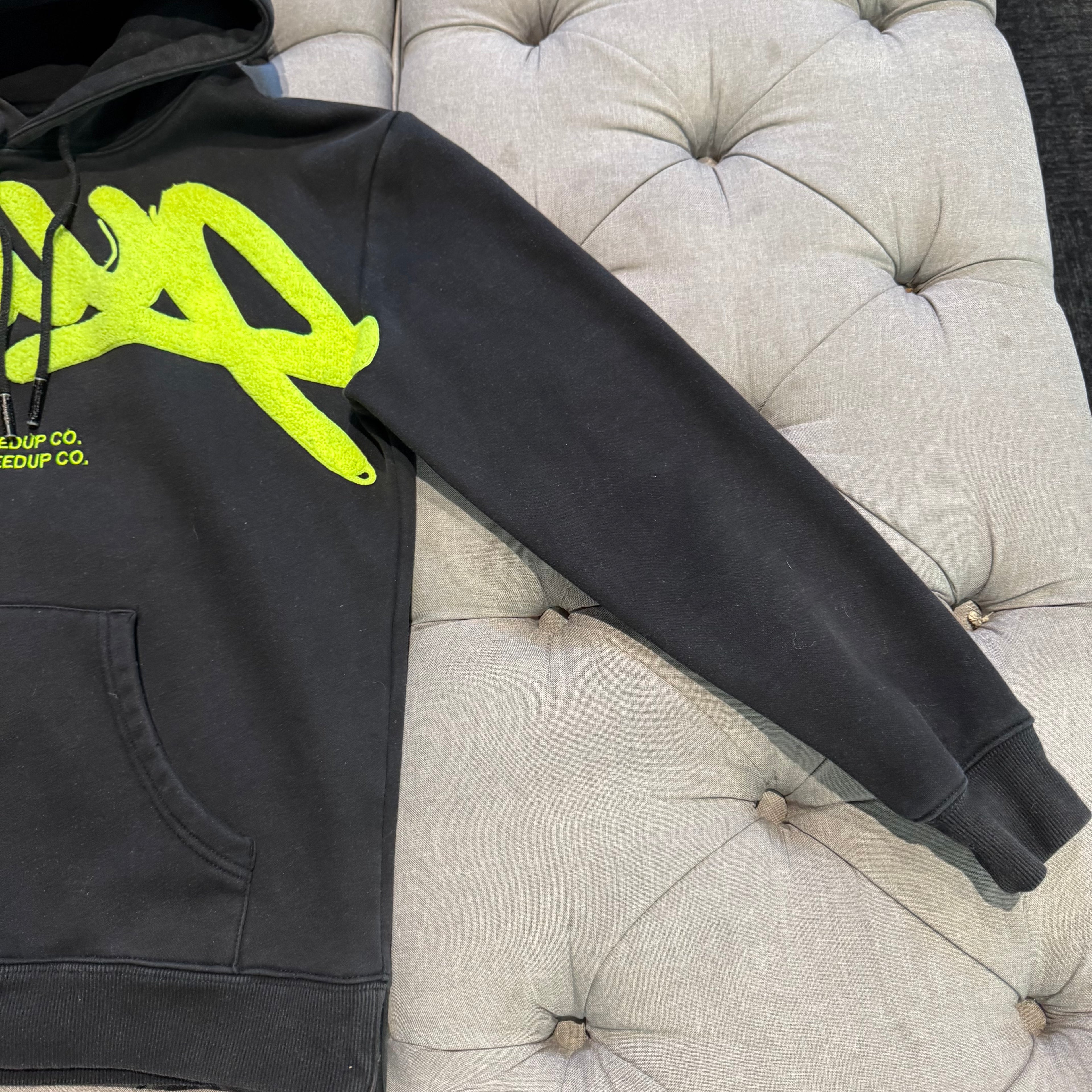 Geedup Handstyle Hoodie 'Black Neon Yellow' (Second hand)