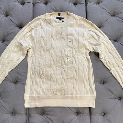 Tommy Hilfiger Pure Wool Cable Knit Jumper 'Cream'